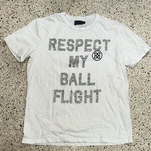 G/Fore 100% cotton t shirt Respect My Ball Flight large L white black golf